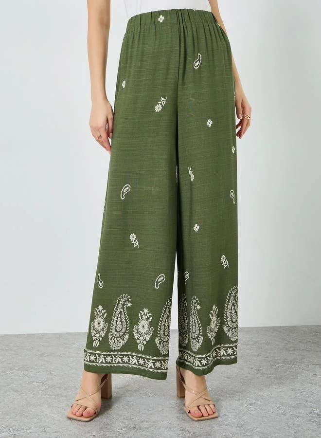 Styli  Women Paisley Print Kimono and Pants Co-Ords for Women | Best Price UAE